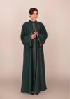 Imported Korean Nida Open Abaya With Zip – Dark Jungle Green