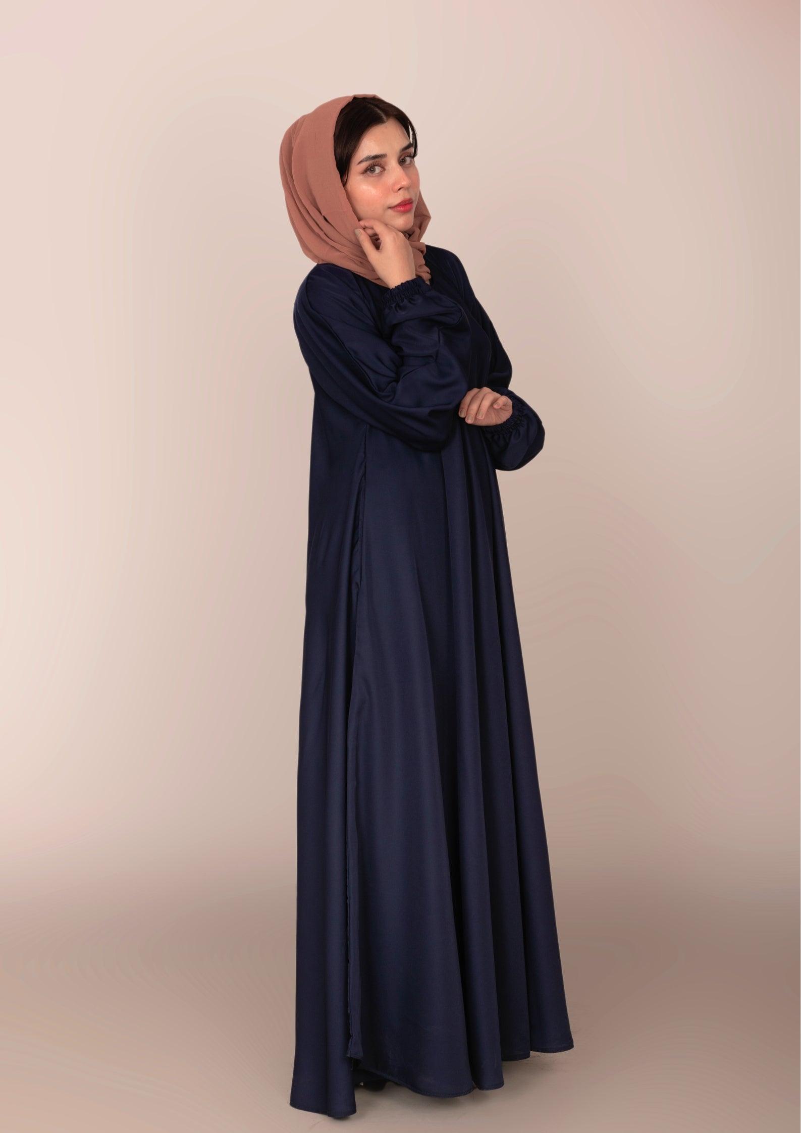 Imported Korean Nida Umbrella Cut Maxi Abaya 200 Inches Flare - Cinder