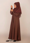 Imported Korean Nida Umbrella Cut Maxi Abaya 200 Inches Flare - Cork