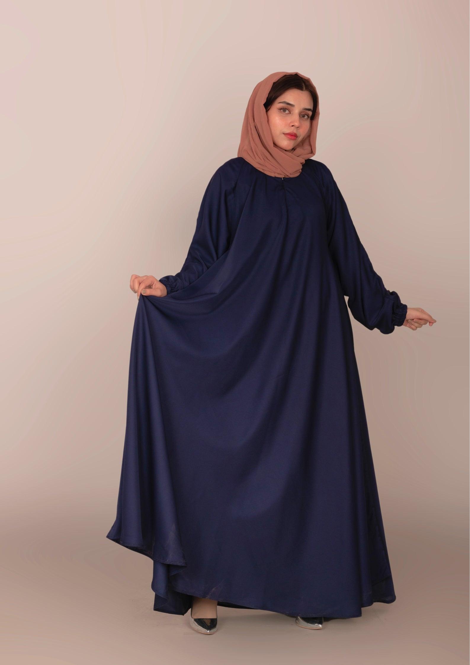 Imported Korean Nida Umbrella Cut Maxi Abaya 200 Inches Flare - Cinder