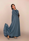 Imported Korean Nida Umbrella Cut Maxi Abaya 200 Inches Flare - Mist Blue