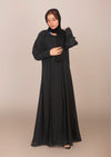 Imported Korean Nida Box Plate Plain Abaya – Black